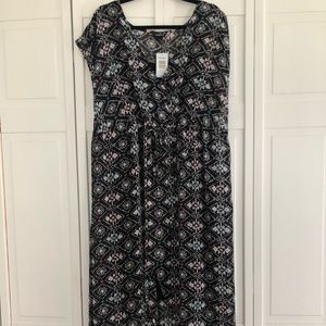 Torrid Ikat Pink & Blue Maxi Dress